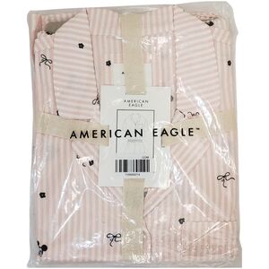AMERICAN EAGLE Women's Mickey And Minnie Mouse Seersucker Pajama Set NWT